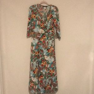 LOVE CHESLEY Floral Maxi Dress SIZE LARGE JUNIORS